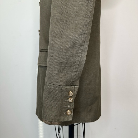 Anthropologie Army Green Thick Double Breast Coat - Picture 4 of 7